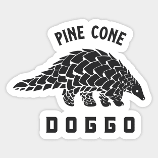 Stylized, flat design of a Pangolin - Pine cone doggo. Sticker